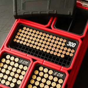 Ammo Bin For Milwaukee Packout 300 BLK | Deep Rectangle Caliber Storage Can - Picture 1 of 3