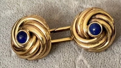 Gemelos Loveknott y Lapislázuli Gucci Oro 375 K Antiguos y RAROS Foto 1 de 4