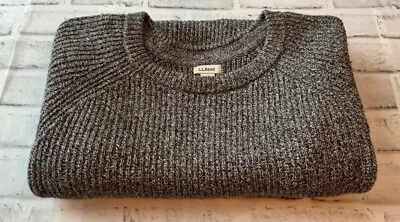 LL Bean Sweater Mens Size XL Gray Cable Knit Pullover - Image 1 of 4