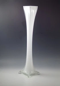 VASO DA PAVIMENTO MODERNO VETRO EMPOLI ITALIA CON CASSA VETRO SWING XL METÀ SECOLO BIANCO 19" - Foto 1 di 7