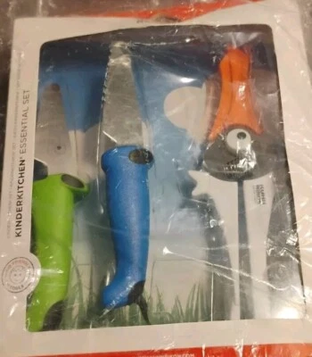 Juego de cuchillos esenciales de cocina Kuhn Rikon Kinder, azul/verde Foto 1 de 4