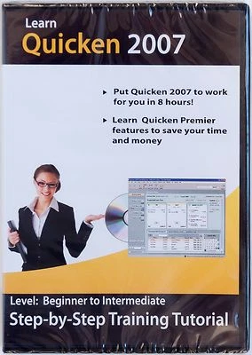 Learn Quicken 2007 Premier step-by-step training tutorial learning CD-ROM NEW - Image 1 of 2