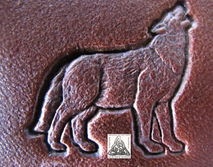 Sello de cuero de 1" Howling Wolf 1995 Craftool CO. EE. UU. 8475 descontinuado - Imagen 1 de 3