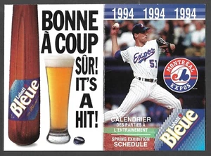 1994 MONTREAL EXPOS  Labatt Bleue  Spring Training  POCKET SCHEDULE  NM-MINT - Picture 1 of 1