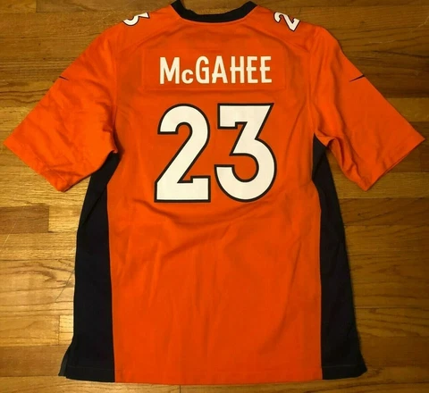 Vtg Nike WILLIS MCGAHEE #23 Denver Broncos Jersey Mens Large L Miami Hurricanes Cover