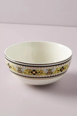NWT Anthropologie Bistro Bumblebee Bee Cereal Serving Bowl Garden Mosaic Tile - Image 1 of 4