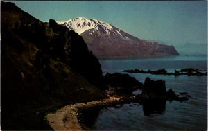 Cartolina d'epoca - Baia di Loran, Monte Moffet, il Mare di Bering, Isola di Adak ALASKA - Foto 1 di 2
