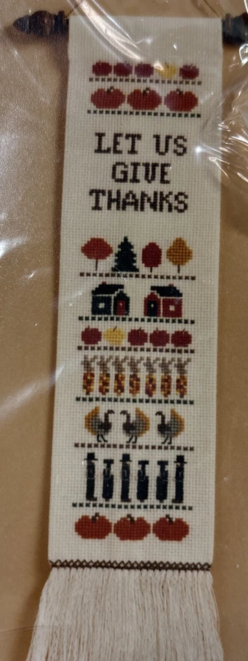 VTG Thanksgiving Banner Charted Design For Needlework Design 625 Creative Moment - Image 1 of 4