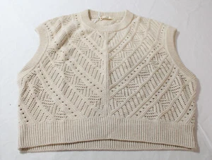 Marine Layer Women's Brooke Relaxed Fit Sweater Vest CD4 Oatmeal Large NWT - Picture 1 of 5