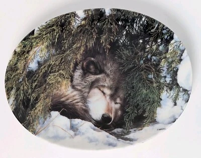 Bradford Exchange Timberland Secrets Sweet Dreams Linda Daniels Wolf Plate #4408 - Image 1 of 4