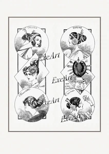 Cheri Herouard Female beauty Hairstyles Hairdressing Art Pictures Giclee Print - Bild 1 von 1