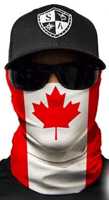 Máscara facial multiusos bandera canadiense de Canadá cubierta cuello polaina protección facial completa  Foto 1 de 2