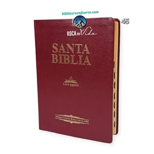 Biblia antigua versión RVR 1909 piel fabricada color vino índice Letra Gigante - Foto 1 di 5