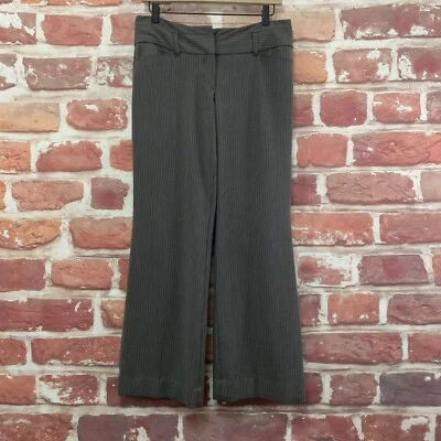Express Editor Pants Womens 6 Gray Pinstriped Career Office Work Trousers - Image 1 of 4