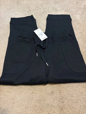 Pantalones cargo informales de cintura alta Halara para mujer negros pequeños S nuevos con etiquetas jogger waffle Foto 1 de 3