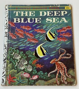 Vintage 1958 Little Golden Book- THE DEEP BLUE SEA - 1st Edition “A” Parker - Picture 1 of 24