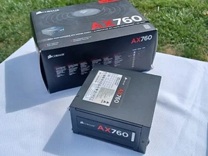 Corsair AX760 ATX 760 Watt Fully Modular 80+ Platinum Power Supply w/cables - Bild 1 von 14