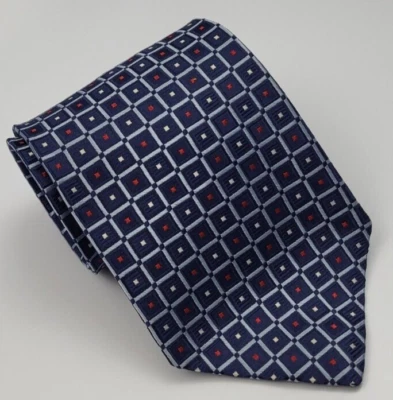 Corbata de Seda Tommy Hilfiger De Colección Azul Gris Rojo Geométrica Hombres EE. UU. 57 x 3.5 Foto 1 de 4