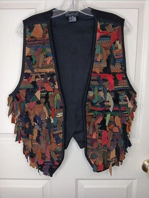 Exceptional Vest Men's Medium Leather Strand Made In India Boho Hippie EUC - Image 1 of 4