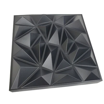 Decorative 3D BLACK Wall Panels Textured 3D Covering 9.75 sq Ft 33 Pack - Image 1 of 4