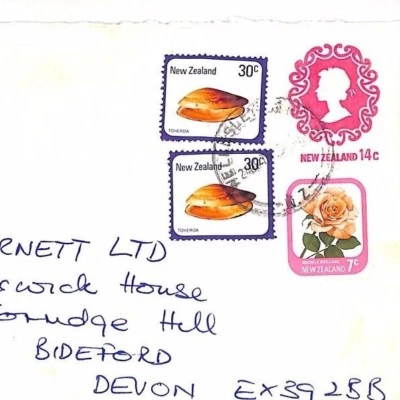 NEW ZEALAND *Wellesley* Uprated 14c Stationery Cover 1979 Air Mail ROSES XX55 - Image 1 of 3