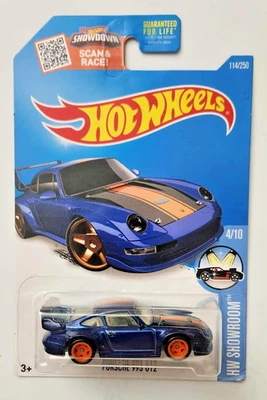 Porsche 993 GT2 2016 Hot Wheels azul Super Treasure Hunt TH con media jaula antivuelco sin usar, en caja Foto 1 de 4