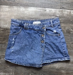 Zara Girl Blue Denim Short-Skirt with Metal Buttons, Size 13-14 - Picture 1 of 10