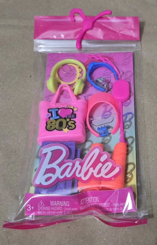  Barbie I Love The 80’s Fashion Accessories Pack Mattel Neon Retro Style
