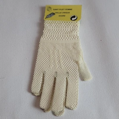 Guantes vintage de malla marfil para mujer Foto 1 de 2