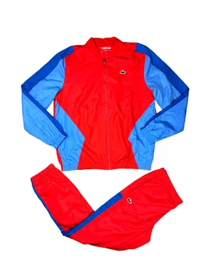 Lacoste Mens Tracksuit Set 2 Piece Red & Blue Jacket & Bottoms - Size S - Image 1 of 4