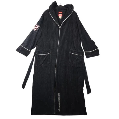 Oscar De La Hoya Mens Small Medium Bathrobe Black Hooded Boxing Athletic Lounge - Image 1 of 4
