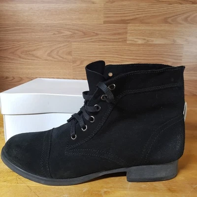 Botines negros Zigi Girl Fleet talla 10M gamuza cuero con cordones para mujer Foto 1 de 4