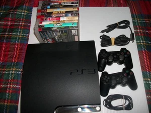 Sony PlayStation 3 PS3 CECH-2501B 320GB Console Bundle 2 Controllers + 10 Games - Picture 1 of 11