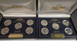 2005 US State Quarters Piladelphia and Denver Mint w Box (Commemorative Gallery) - Picture 1 of 3