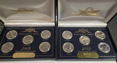 2005 US State Quarters Piladelphia and Denver Mint w Box (Commemorative Gallery) - Image 1 of 3