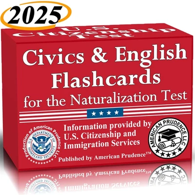 US Citizenship Flash Cards 2025 to Study for the Naturalization Test Includes Ci - Image 1 of 4