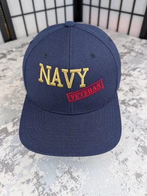 Sombrero de veterano azul marino con cierre a presión para hombre azul marino lana acrílico ala verde cuerpo de enfermeras Foto 1 de 4