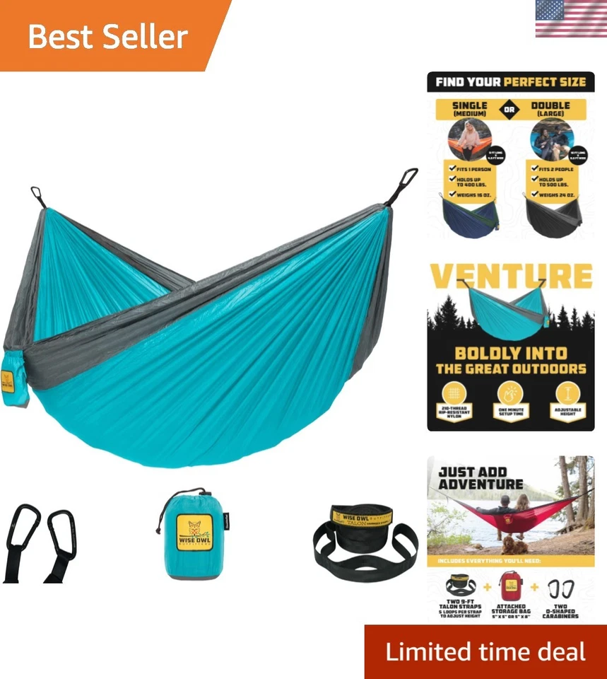 Wise Owl Outfitters Hammock Camping Double & Single With Tree Straps