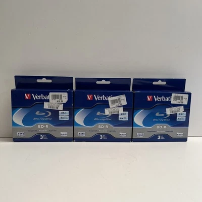 Verbatim BD-R 25GB 4X Blu-ray Disc Recordable 3-Pack Jewel Case X3 (9 Discs) - Image 1 of 4