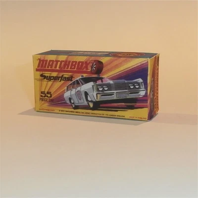 Matchbox Lesney Superfast 55f Mercury Station Wagon Police Car H Style Repro Box - Image 1 of 4