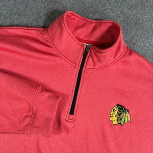 NHL Chicago Blackhawks Quarter Zip Pullover Sweatshirt - Men's XL - Picture 1 of 8