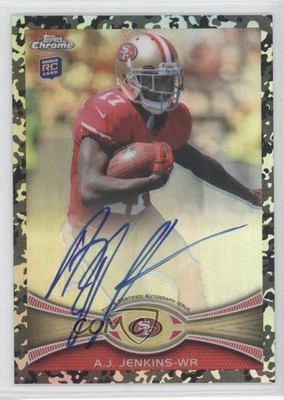 2012 Topps Chrome Camo Refractor Rookie Auto /105 AJ Jenkins #156 Auto RC - Image 1 of 2