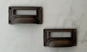 Tiradores de taza de hierro fundido vintage estilo victoriano tiradores para puerta cajón gabinete 2 piezas - Imagen 1 de 10