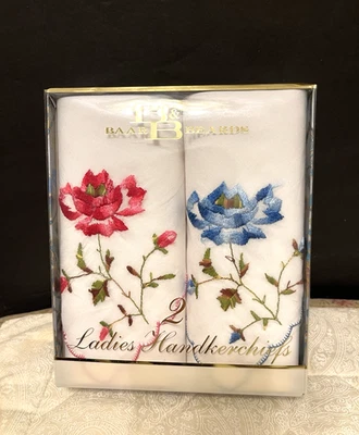 Pañuelos de mujer bordados importados 100 % algodón de colección BAAR & BEARDS NUEVOS EN B Foto 1 de 3