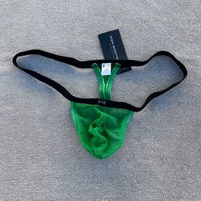 N2N Bodywear Hombres VERDE Sexy Malla Transparente Tanga Tanga Ropa Interior Talla M L XL Foto 1 de 4