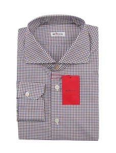 Kiton Blue Plaid Cotton Shirt - Slim - 17/43 - (KT1220225) - Picture 1 of 4