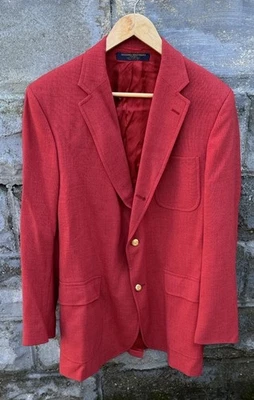 Vintage Brooks Brothers Red Blazer Mens 42L 346 Gold Buttons USA Made Christmas - Image 1 of 4