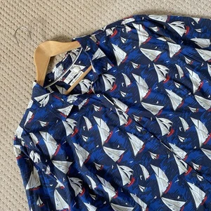 SEASALT Larissa Shirt Yacht Print Sailing Boat 100% Organic Cotton UK 26 - 28 - Picture 1 of 13