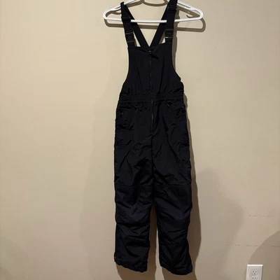 Lands End Squall Snow Bibs Pants Iron Knee Unisex Waterproof  Black Kids Sz 10 - Image 1 of 4
