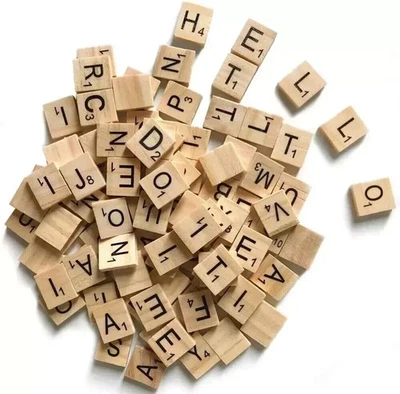 500 Pcs Wood Scrabble Tiles Letters 5 Complete Sets Of - Image 1 of 4